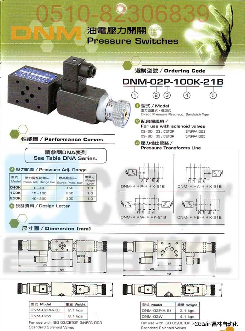 TWOWAY 壓力繼電器 DNM-02P-100K-06i DNM-03W-100K-06i DNM-03B-100K-06i