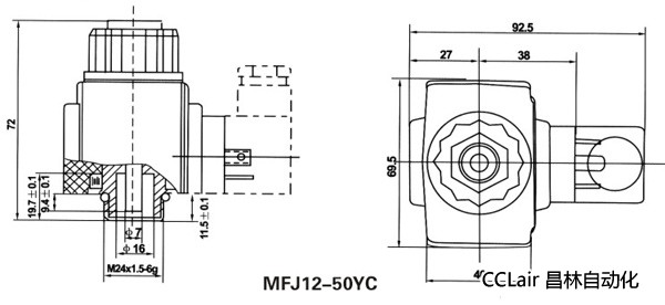 油研型液壓閥用電磁鐵線圈，MFJ12-YC交流濕式閥用電磁鐵,MFZ12-YC直流濕式閥用電磁鐵,比例電磁鐵